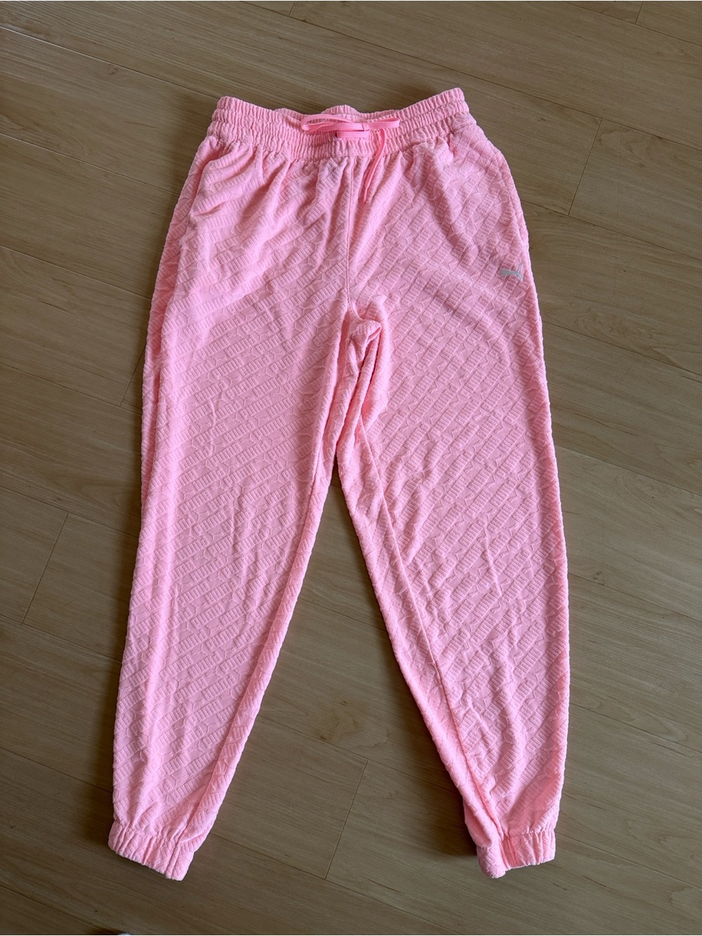 PUMA WOMENS PINK VELOUR TRACKSUIT SWEATSUIT FULL ZIP HOODIE DRAWSTRING JOGGERS M - Picture 9 of 14